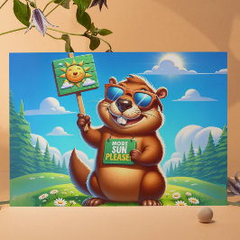 Sunny Groundhog Feiertagspostkarte