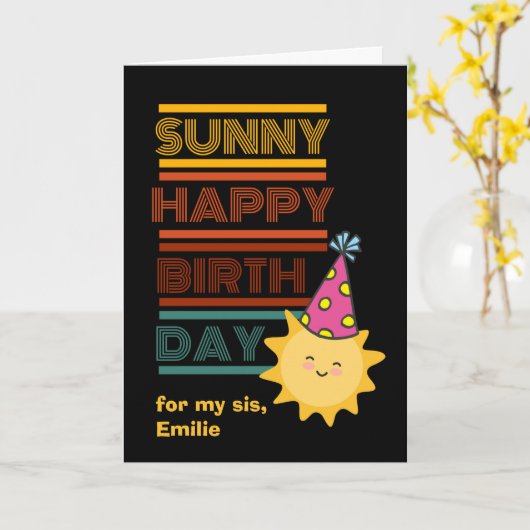 Sunny Happy Birthday für Schwester hinzufügen eine Karte (Gelbe Blume)