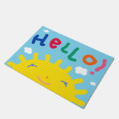 Sunny Hello Doormat Fußmatte (Schrägansicht)