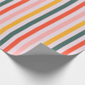 Sunny Horizontal Stripes Geschenkpapier (Ecke)