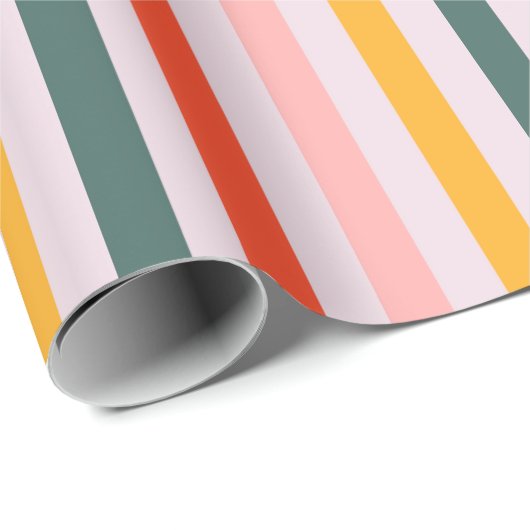 Sunny Horizontal Stripes Geschenkpapier (Rolleneckpunkt)