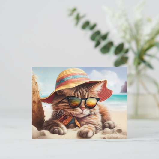 Sunny Kitty Postkarte (Stehend Vorderseite)