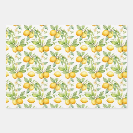Sunny Lemon Deluxe Geschenkpapier Set (Vorderseite)
