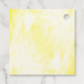 Sunny Lemon Floral Wedding Geschenkanhänger (Rückseite)