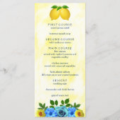 Sunny Lemon Floral Wedding Menükarte (Vorderseite)