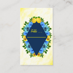 Sunny Lemon Floral Wedding Platzkarte