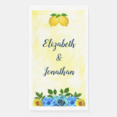 Sunny Lemon Floral Wedding Serviette (Vorderseite)