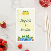 Sunny Lemon Floral Wedding Serviette (Beispiel)