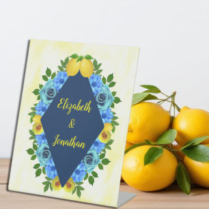 Sunny Lemon Floral Wedding Sockelschild