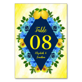 Sunny Lemon Floral Wedding Tischnummer