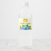 Sunny Lemon Floral Wedding Wasserflaschenetikett (Vorderseite)