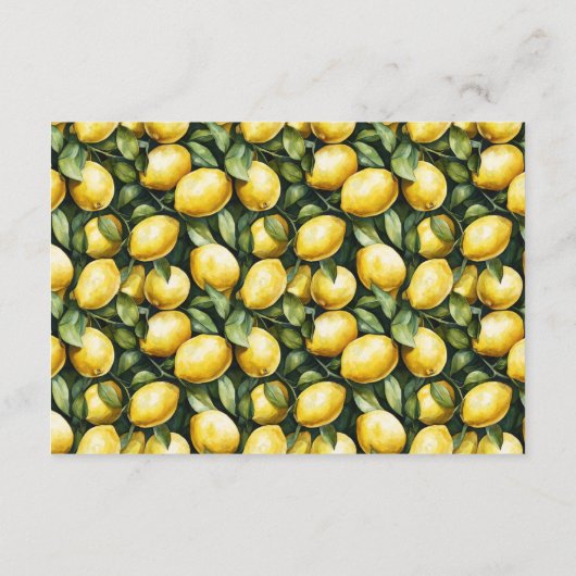 Sunny Lemon Wedding Begleitkarte (Rückseite)