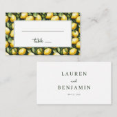 Sunny Lemon Wedding Platzkarte (Vorne/Hinten)