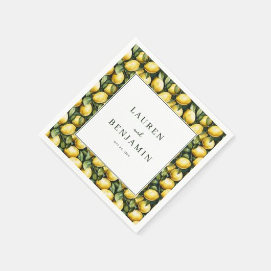 Sunny Lemon Wedding Serviette (Ecke)