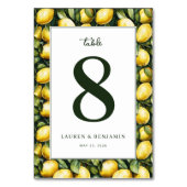 Sunny Lemon Wedding Tischnummer (Vorderseite)