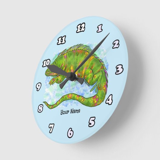 Sunny Lizard Runde Wanduhr (Winkel)