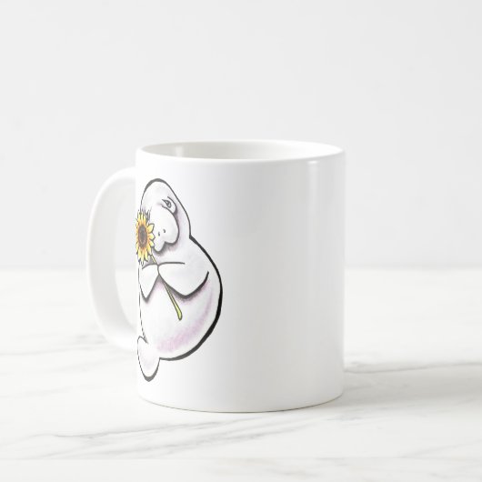 Sunny Manate Off Leash Art™ Kaffeetasse (Vorderseite Links)