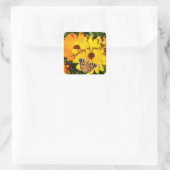 Sunny Marigolds denkt an dich Quadratischer Aufkleber (Tasche)