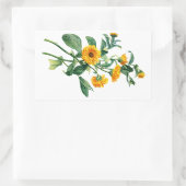 Sunny Marigolds Gezeichnet von der Natur Rechteckiger Aufkleber (Tasche)