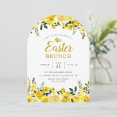 Sunny Meadow Floral Osterfeier Party Einladung (Stehend Vorderseite)