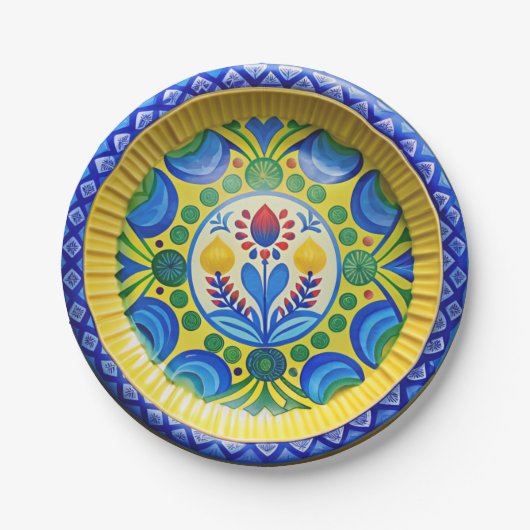 Sunny Mediterranean Vibes Pappteller (Vorderseite)