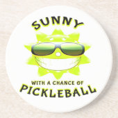 Sunny mit einer Chance auf PickleBall Getränkeuntersetzer (Vorne)