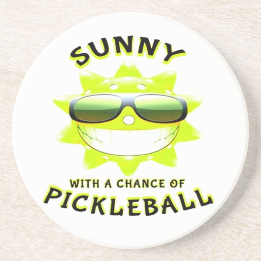 Sunny mit einer Chance auf PickleBall Getränkeuntersetzer (Vorne)