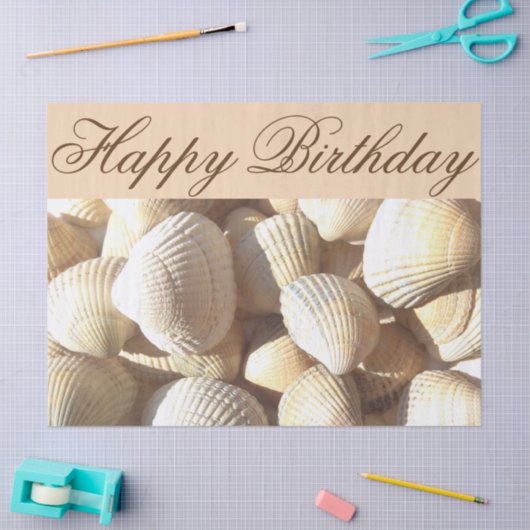 Sunny Muscheln Collection Happy Birthday Tissue Seidenpapier (Basteln)