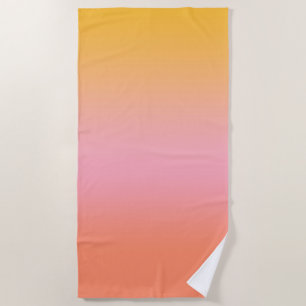 Sunny Ombre Gradient Peach Pink Strandtuch