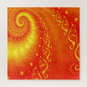 Sunny Orange Holographic Fraktal Abstrakt Spirals Puzzle (Vertikal)