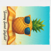 "Sunny Paradise Glow" Fleecedecke (Vorderseite (Horizontal))