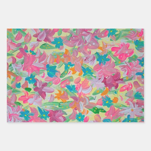 Sunny Pastel Wrapping Paper Geschenkpapier Set (Vorderseite)