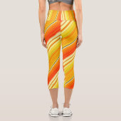 Sunny Patchwork Orange Kariert Waisted Capri Leggings (Rückseite)