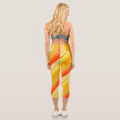 Sunny Patchwork Orange Kariert Waisted Capri Leggings (Rückseite)