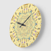 Sunny Pattern in Gentle Yellow Große Wanduhr (Winkel)