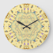 Sunny Pattern in Gentle Yellow Große Wanduhr (Vorderseite)