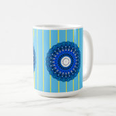 Sunny Pinstrix Türkis und Blue Mandala Tasse (VorderseiteRechts)