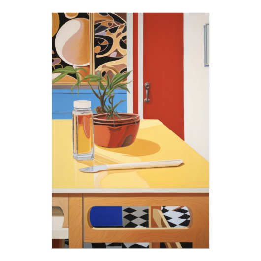 Sunny Pop Potted Pflanze Stillleben Fotodruck (Vorne)