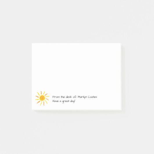 Sunny Positive Message Custom Post-it Klebezettel (Vorderseite)