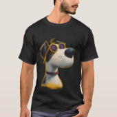 Sunny Pup — Retro Dog with Yellow Sunglasses T-Shirt (Vorderseite)