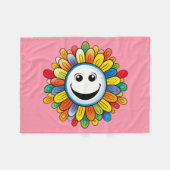 Sunny Ray Flower Fleecedecke (Vorderseite (Horizontal))