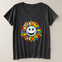 Sunny Ray Flower Große Größe T-Shirt