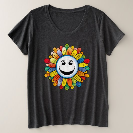 Sunny Ray Flower Große Größe T-Shirt (Design vorne)
