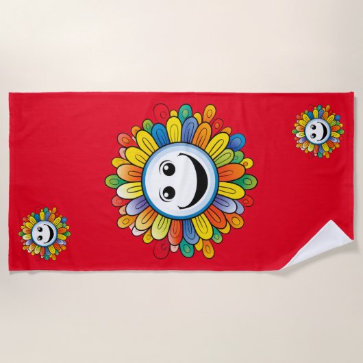 Sunny Ray Flower Strandtuch (Vorderseite)