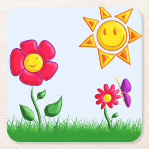 SUnny   Rechteckiger Pappuntersetzer