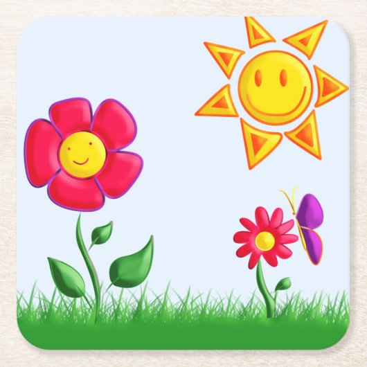 SUnny   Rechteckiger Pappuntersetzer (Vorderseite)