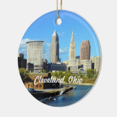 Sunny River Skyline Cleveland Keramik Ornament (Links)