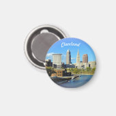 Sunny River View Cleveland Magnet (Vorderseite/Rückseite)