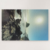 Sunny Rugged Coastal Beach Foto Puzzle (Horizontal)