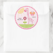 Sunny Safari Giraffe Stickers/Cupcake Toppers Runder Aufkleber (Tasche)